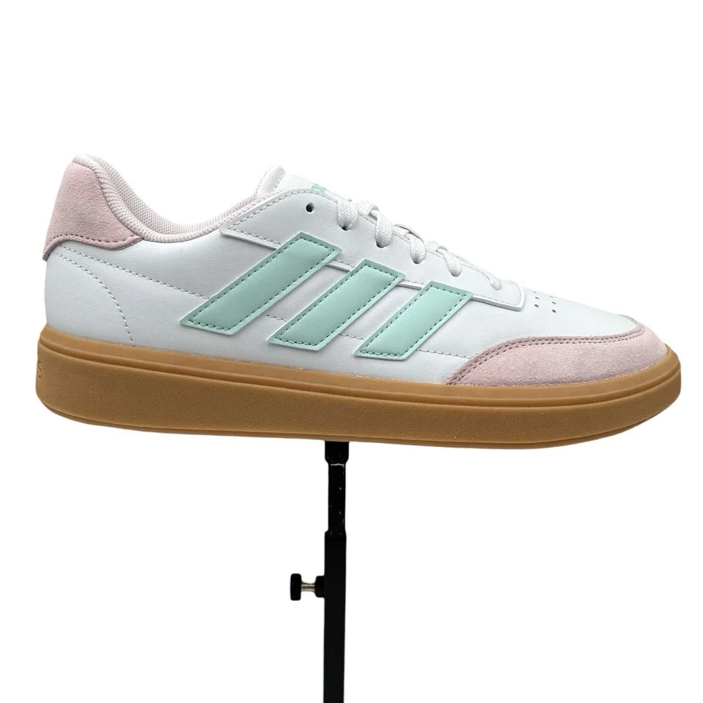 Adidas Courtblock Youth Girls Athletic Shoes 6 White Halo Mint Almost‎ Pink